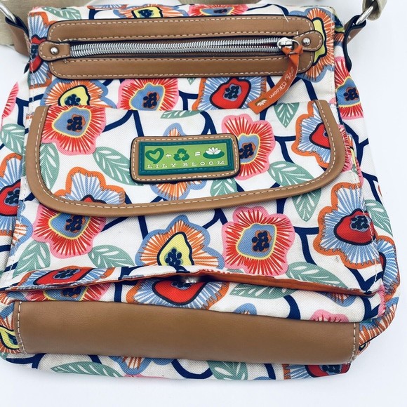 Lily Bloom Floral Crossbody Purse Bag Multi Pockets Flap Over Snap & Zip Closure - Picture 2 of 16